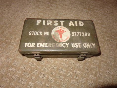 heavy metal old swiss first aid box ww2|ww2 first aid kit box.